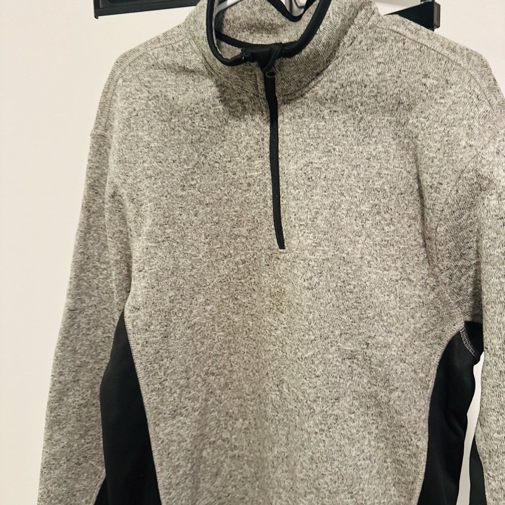 Beverly Hills Polo Club Men Grey Sweater Fleece Quarter Zip Jacket Size L❤️ - Picture 7 of 7